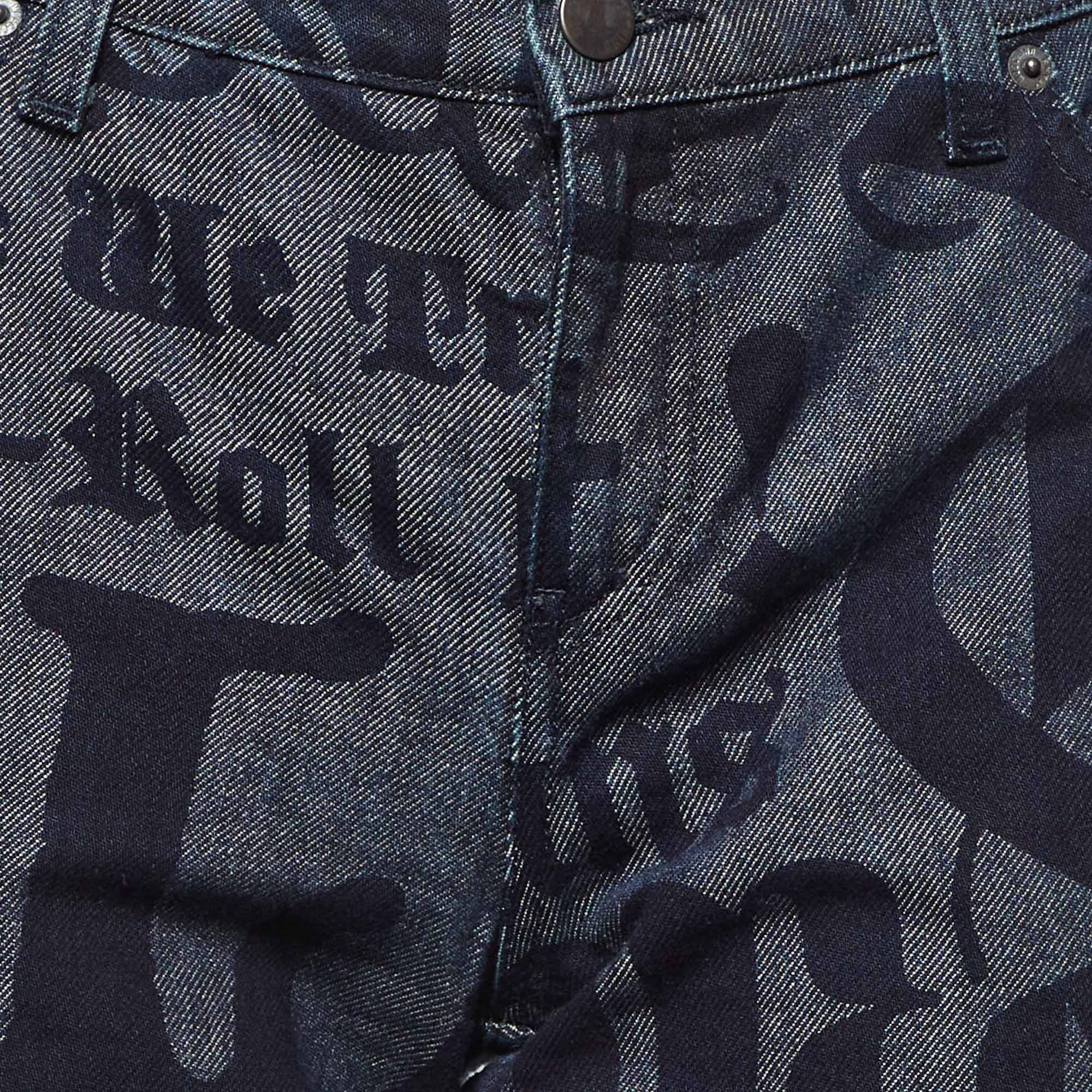 Moschino Jeans Dark Blue Logo Print Denim Jeans M Waist 30
