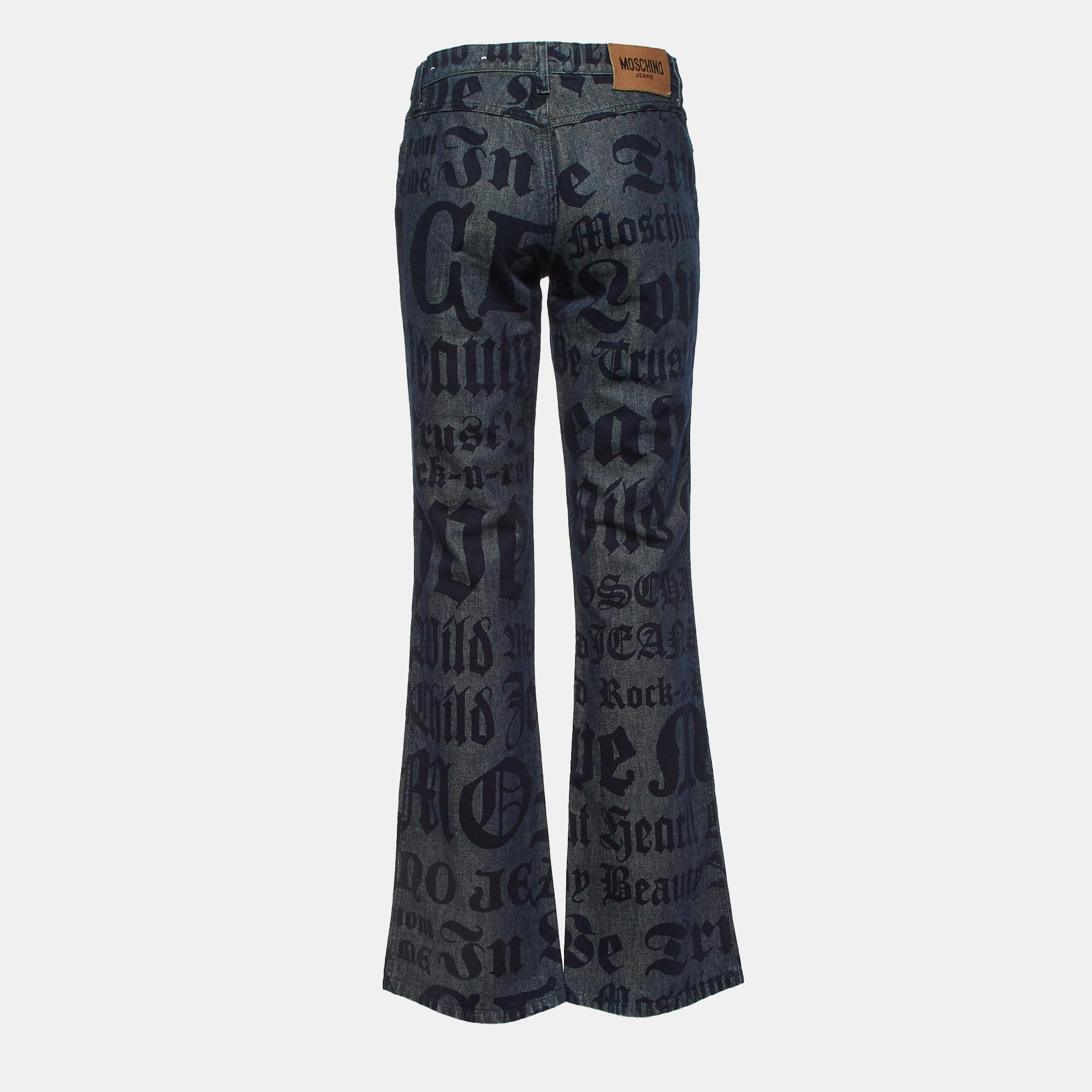 Moschino Jeans Dark Blue Logo Print Denim Jeans M Waist 30