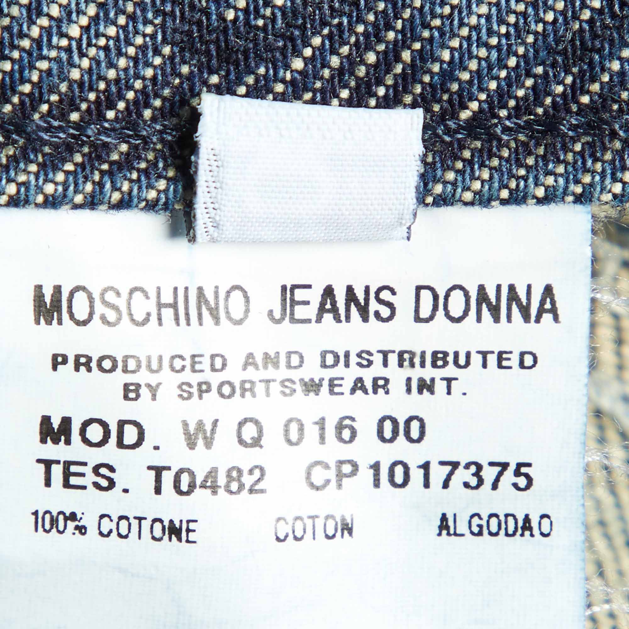 Moschino Jeans Dark Blue Logo Print Denim Jeans M Waist 30