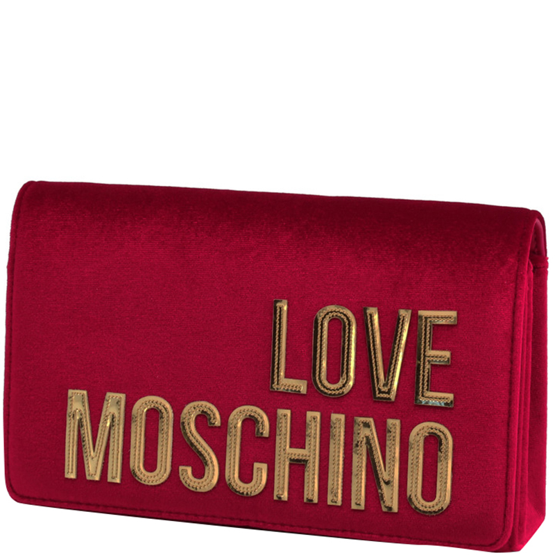 

Love Moschino Red Fabric Clutch Bag