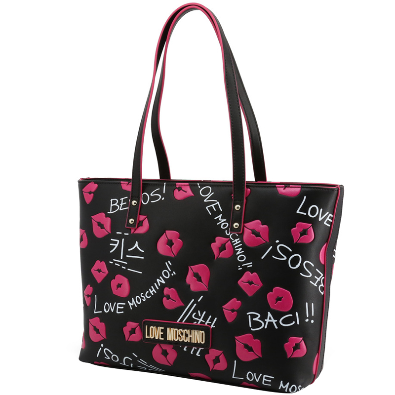 

Love Moschino Black Faux Leather Shopping Tote