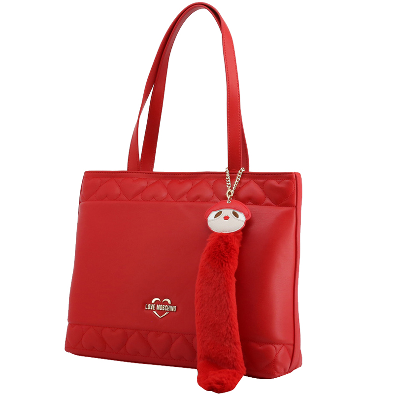 

Love Moschino Red Quilted Faux Leather Tote