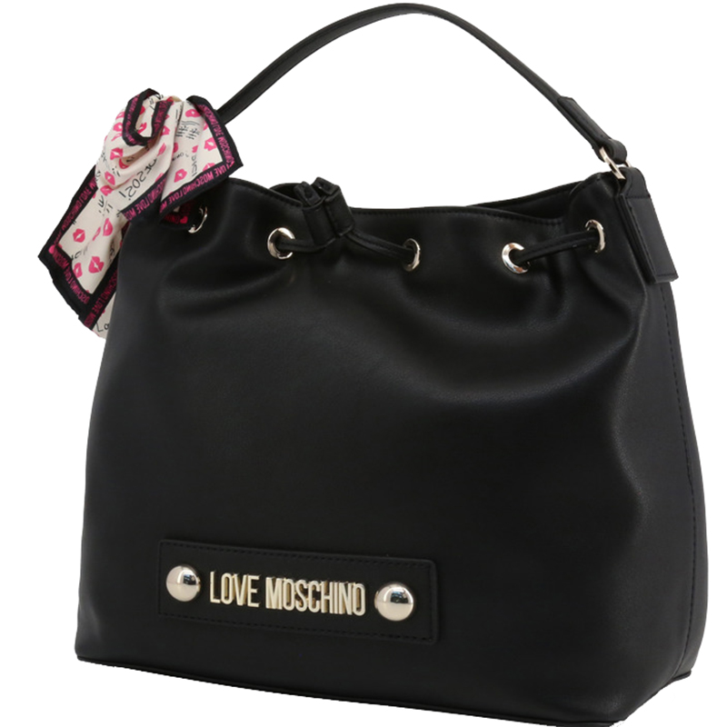 

Love Moschino Black Faux Leather Scarf Shoulder Bag