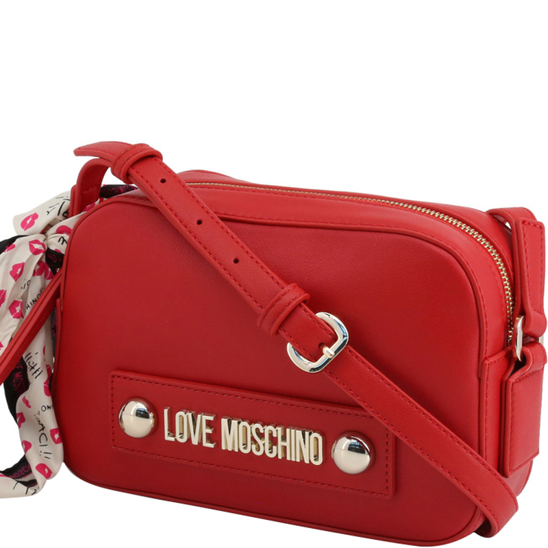 

Love Moschino Red Faux Leather Scarf Crossbody Bag