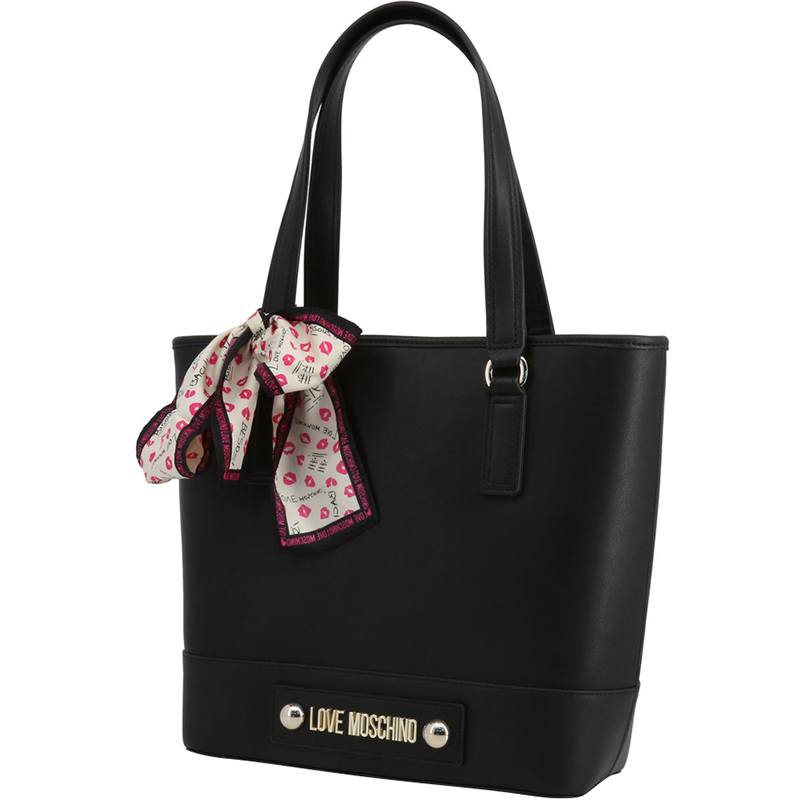 

Love Moschino Black Faux Leather Scarf Tote