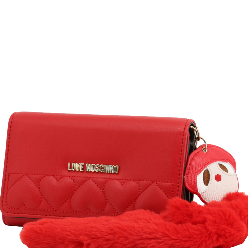 

Love Moschino Red Faux Leather Clutch Bag