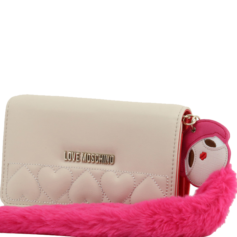 

Love Moschino Two Tone Faux Leather Clutch Bag, Beige