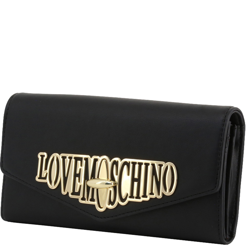 

Love Moschino Black Faux Leather Envelope WOC Clutch Bag