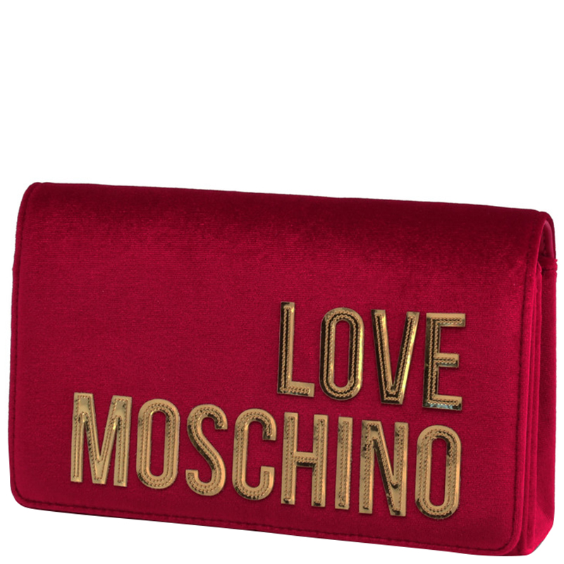 

Love Moschino Red Fabric Clutch Bag