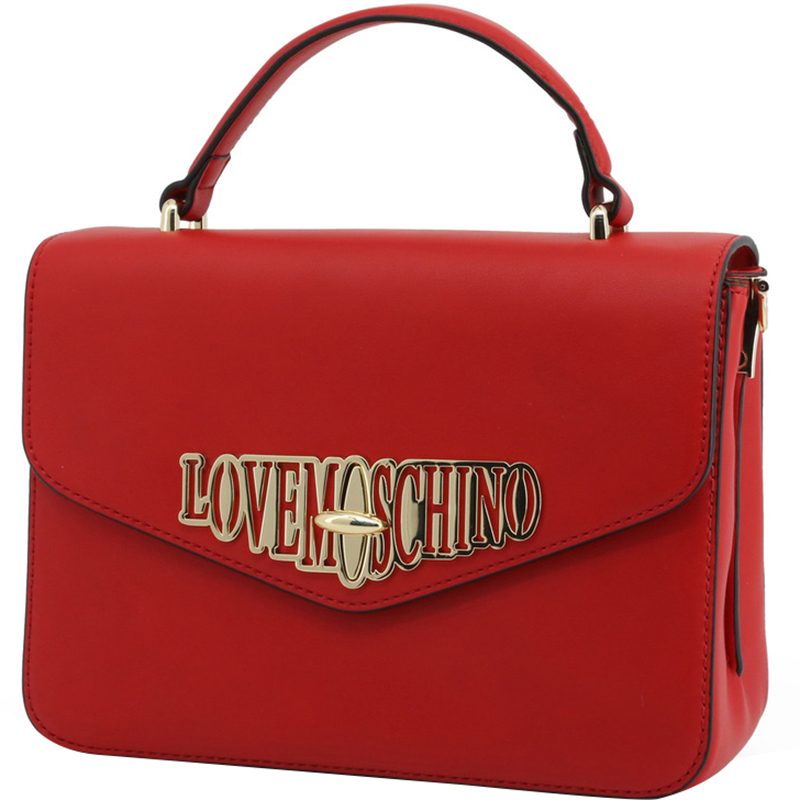 

Love Moschino Red Faux Leather Top Handle Bag