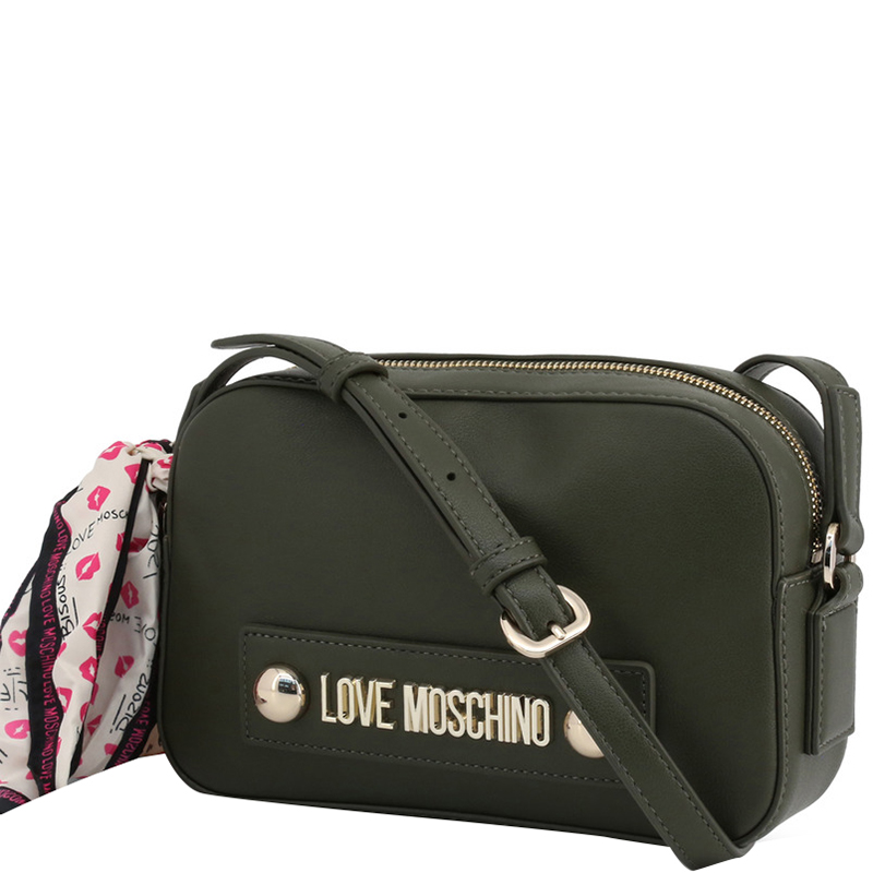 

Love Moschino Dark Green Faux Leather Scarf Crossbody Bag