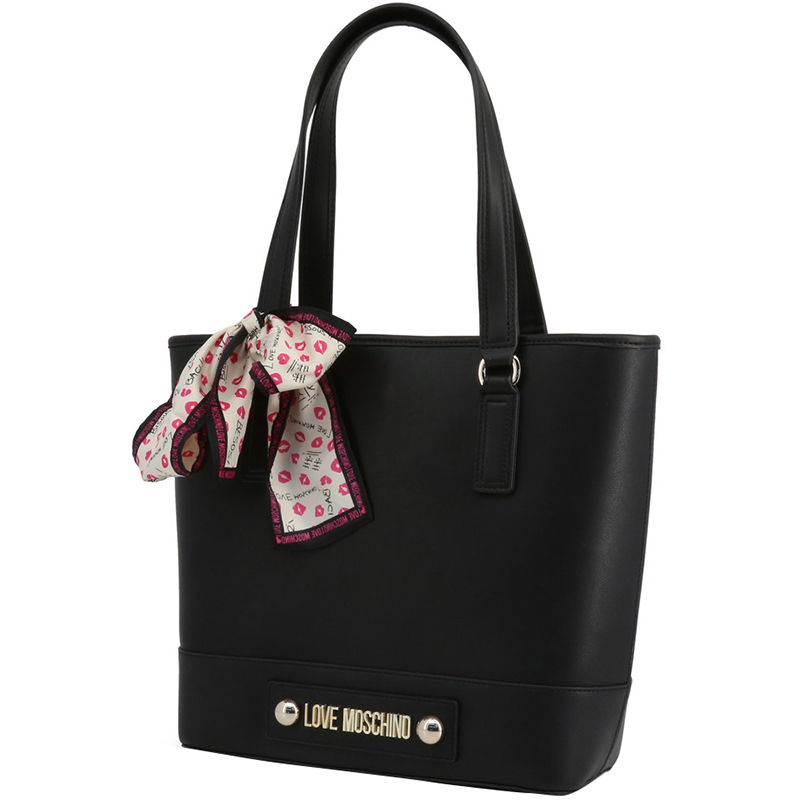 

Love Moschino Black Faux Leather Scarf Tote