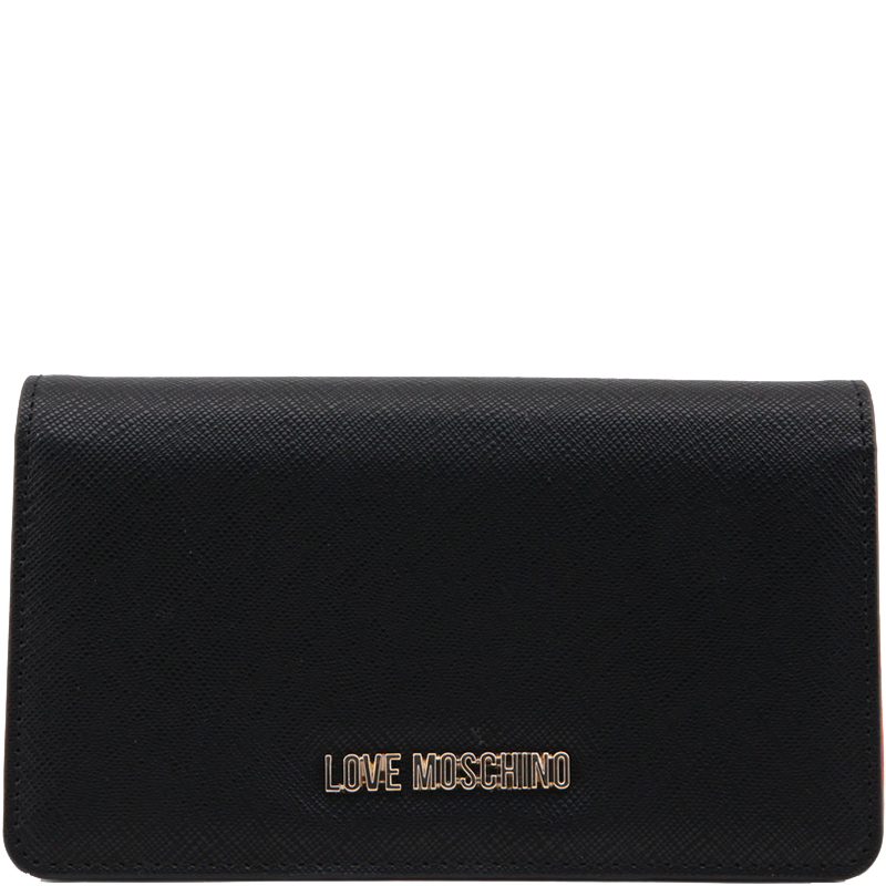 Love Moschino Black Faux Leather Flap Wallet