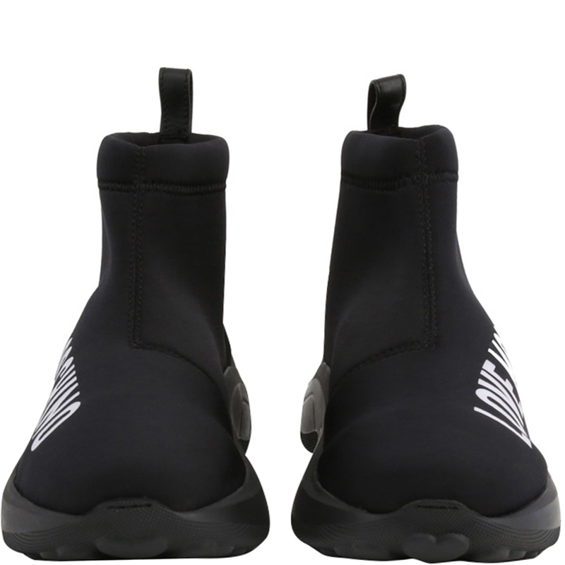 

Love Moschino Black Fabric High Top Sneakers Size