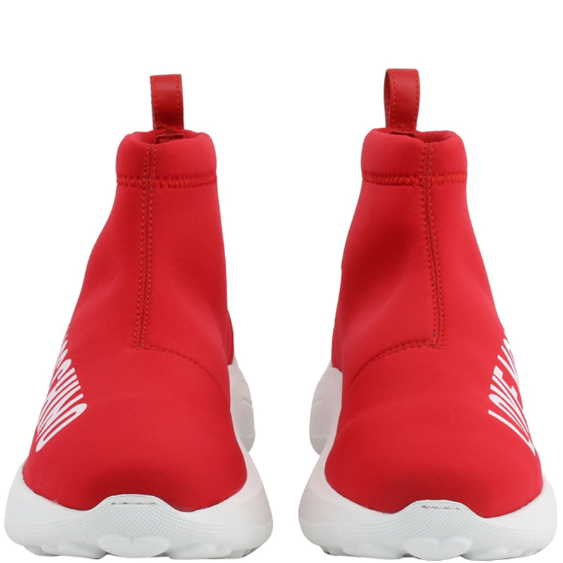 

Love Moschino Red Fabric High Top Sneakers Size