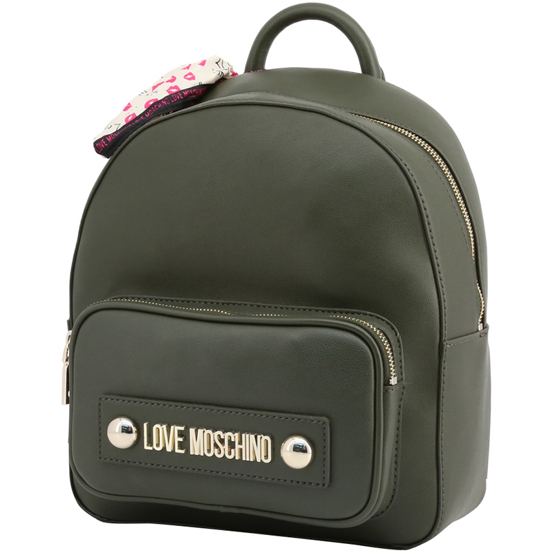 

Love Moschino Dark Green Faux Leather Scarf Backpack
