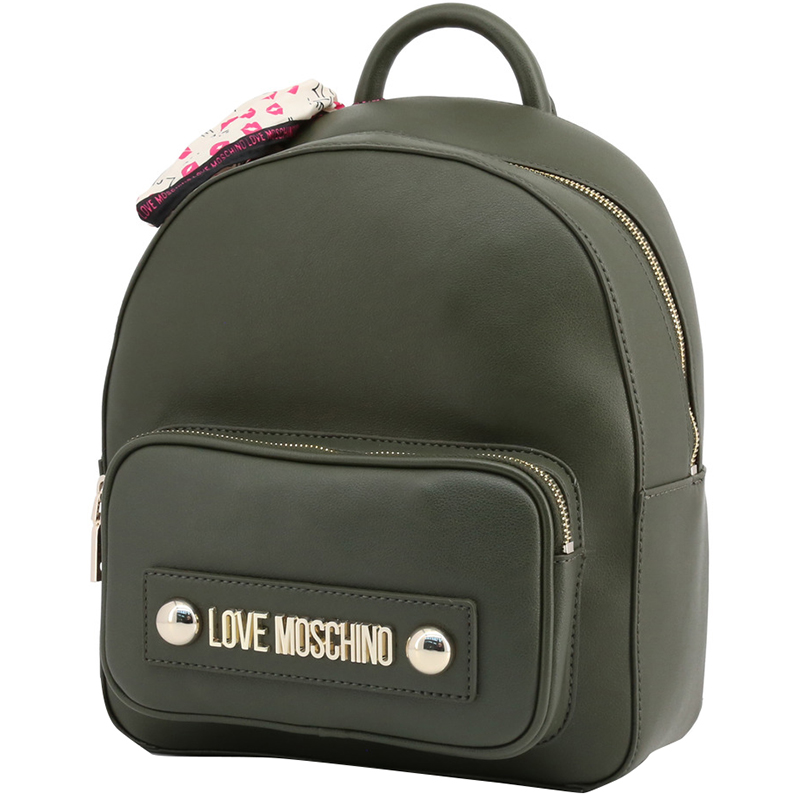 

Love Moschino Dark Green Faux Leather Scarf Backpack