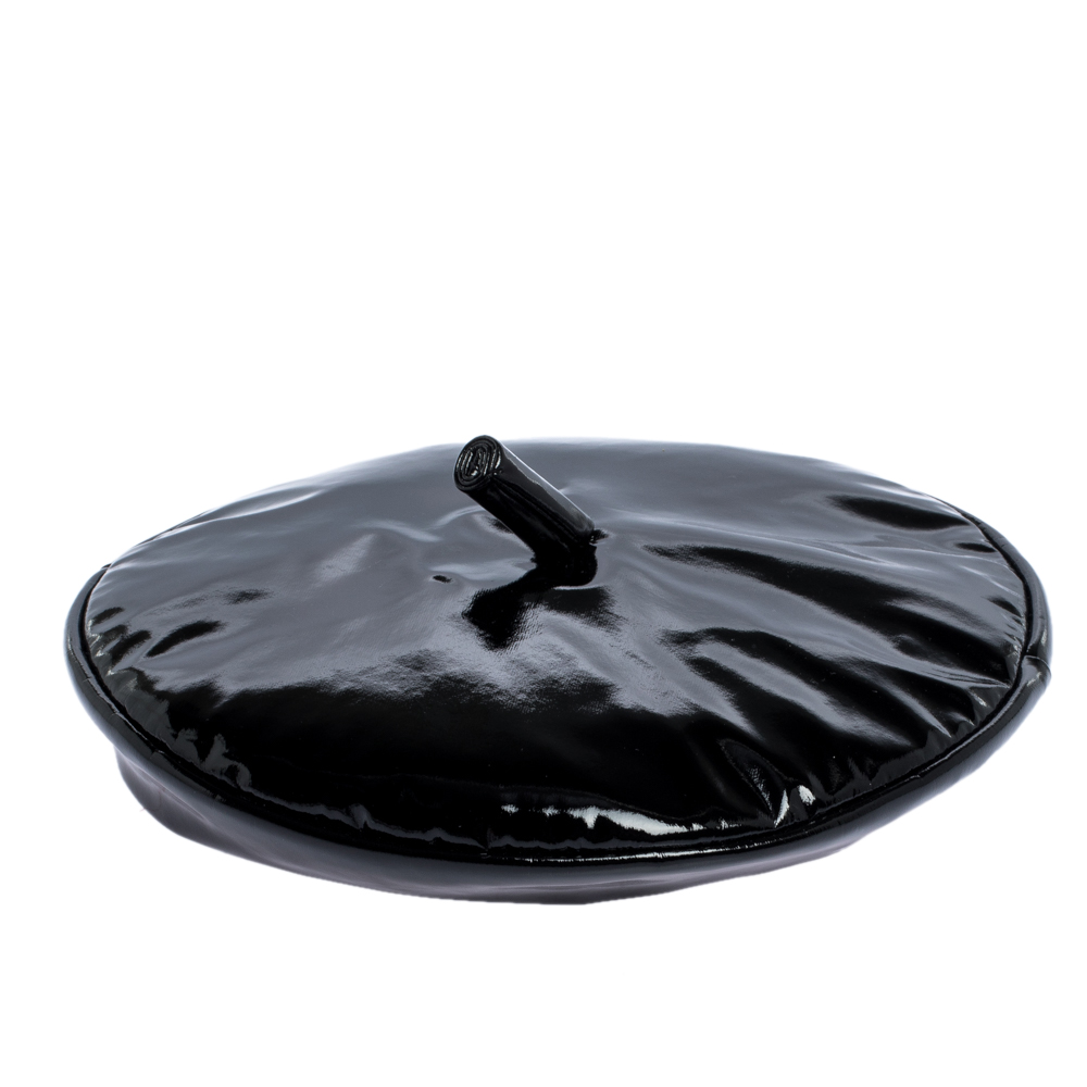 

Moschino Black Vinyl Beret Hat
