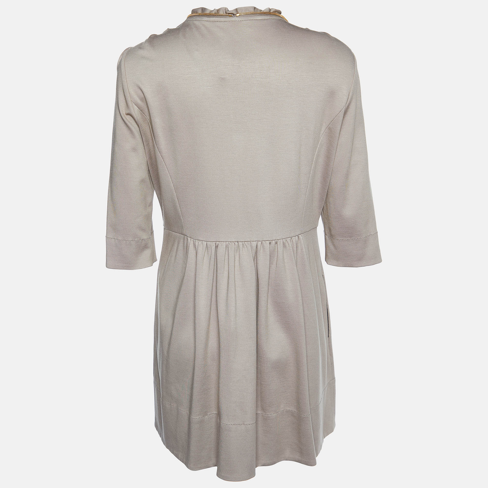 

Moschino Beige Knit Zip Front Mini Dress
