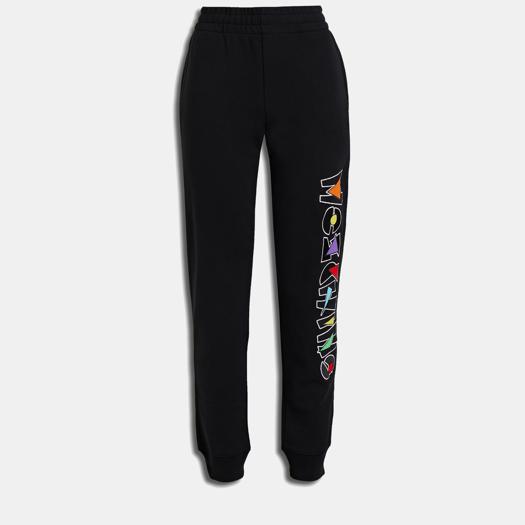

Moschino Couture Black Logo Embroidered Cotton Sweatpants IT 42