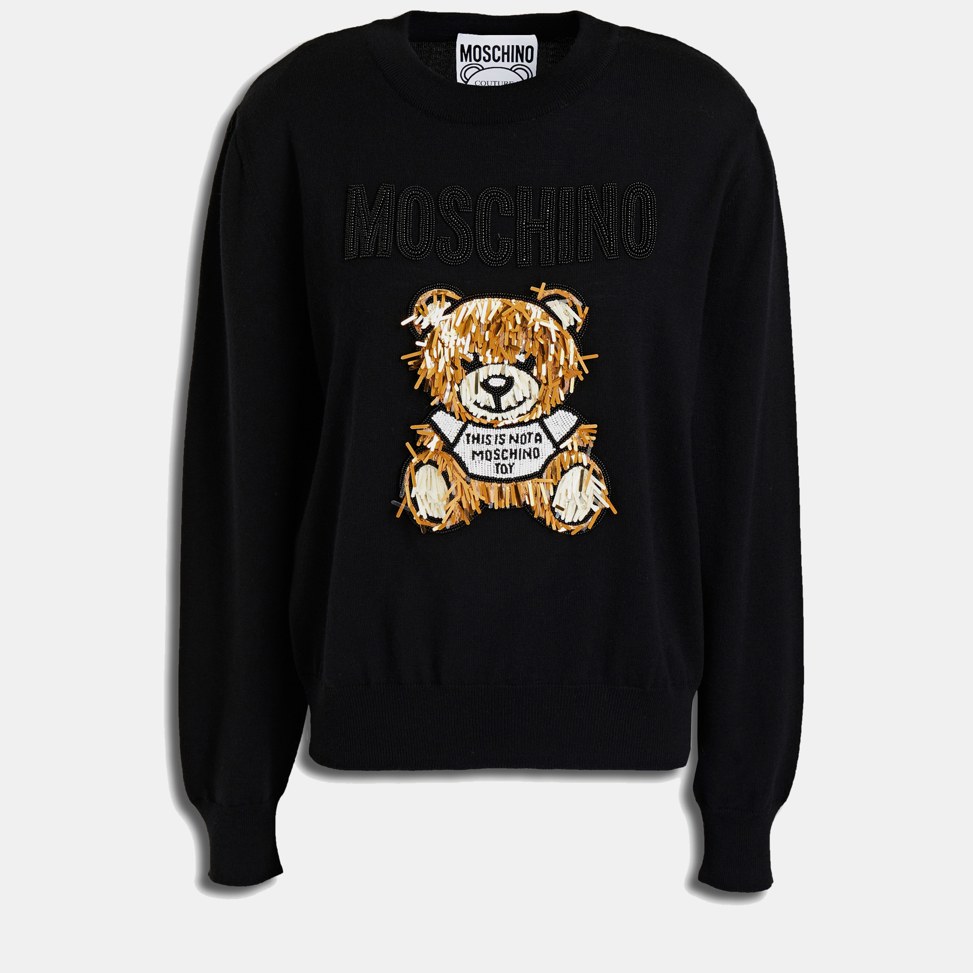 

Moschino Virgin Wool Crew Neck Sweater 40, Black