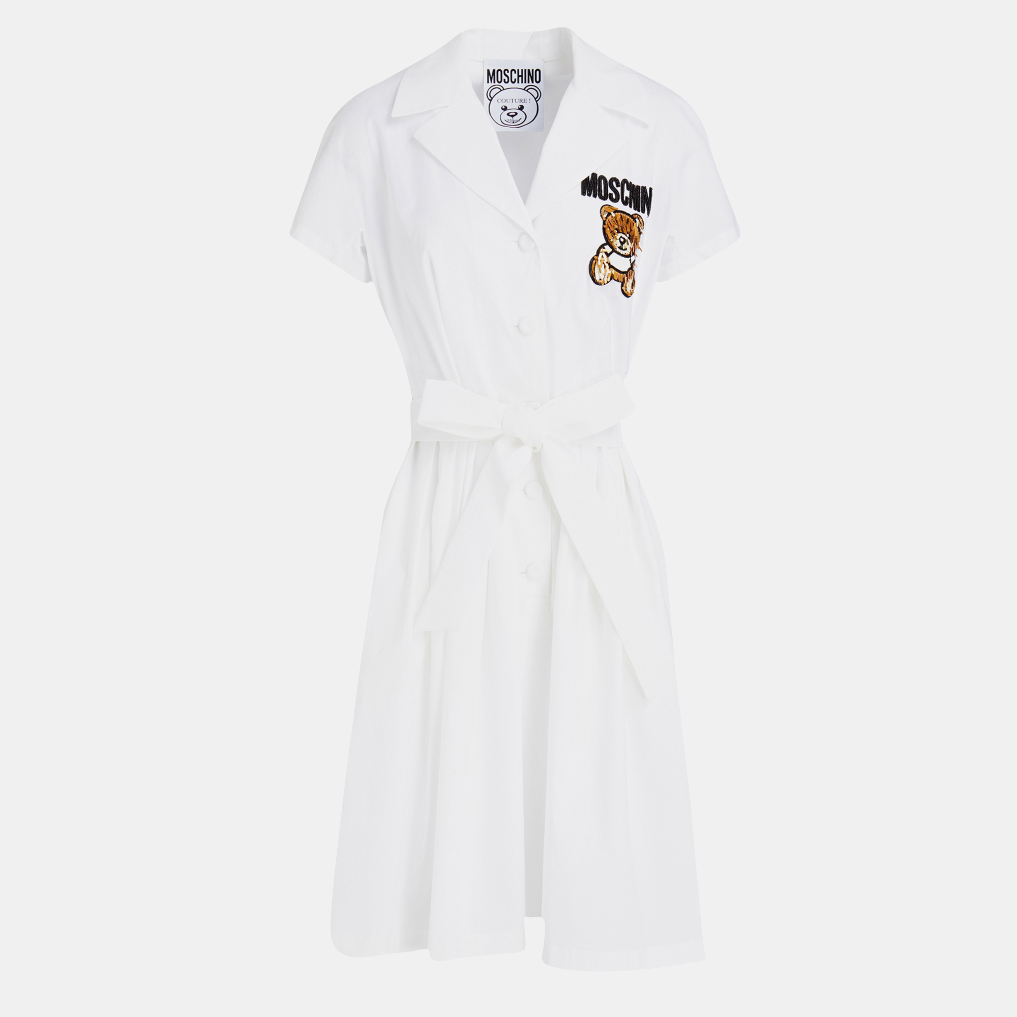 

Moschino Cotton Knee Length Dress 42, White