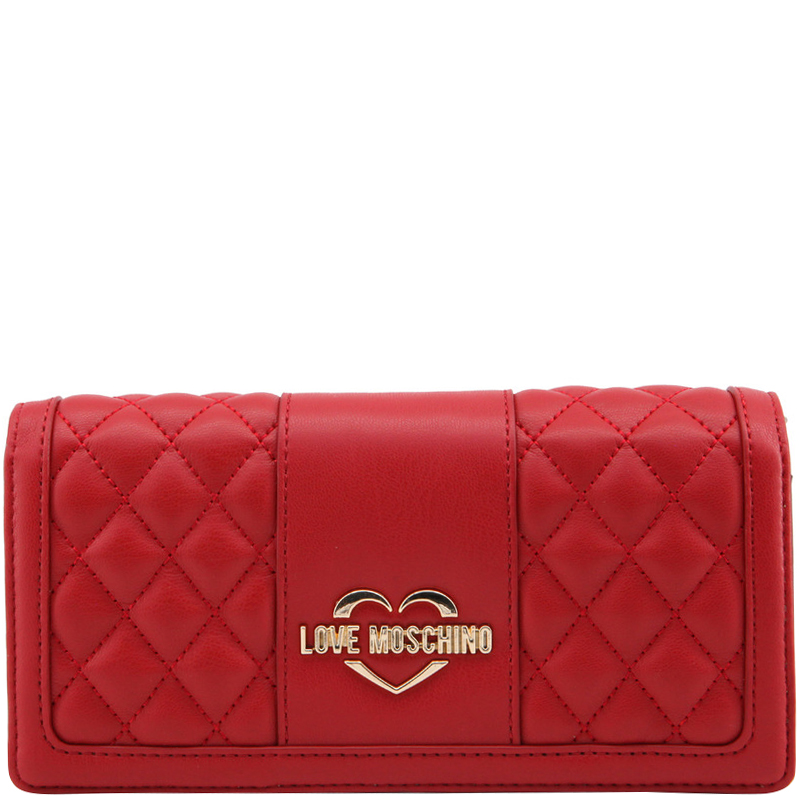 Love Moschino Red Quilted Leather WOC 