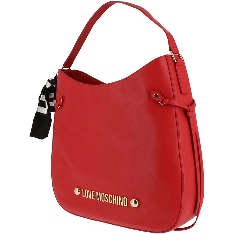 

Love Moschino Red Faux Leather Scarf Hobo
