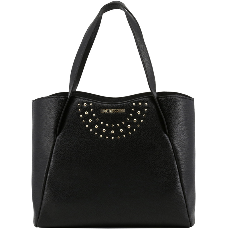 Pre Owned Love Moschino Black Faux Leather Tote
