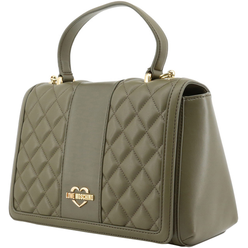 

Love Moschino Green Quilted Faux Leather Crossbody Bag