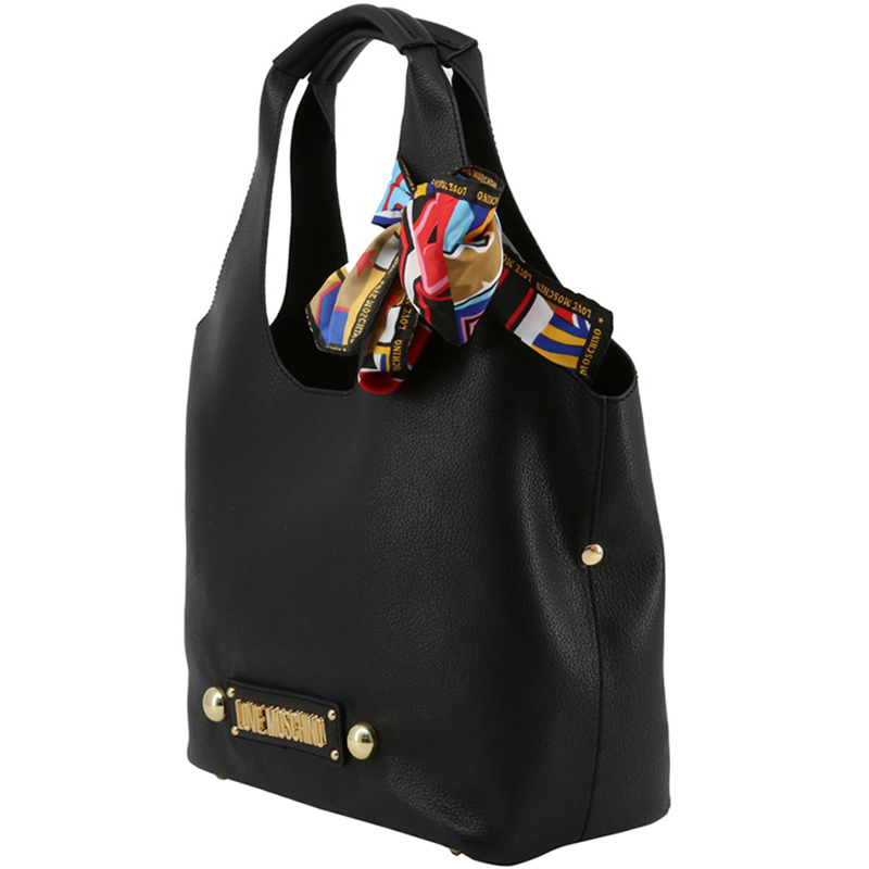 

Love Moschino Black Faux Leather Scarf Shoulder Bag