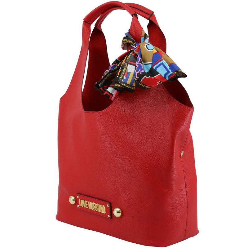 

Love Moschino Red Faux Leather Scarf Shoulder Bag