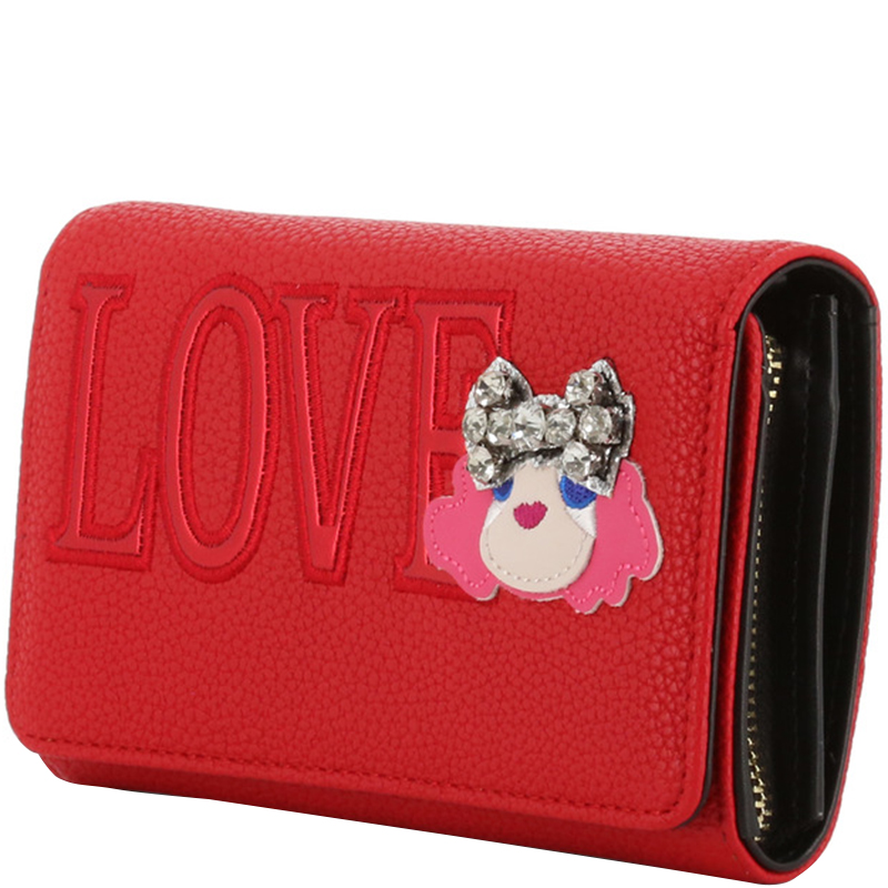 

Love Moschino Red Faux Leather WOC Clutch Bag