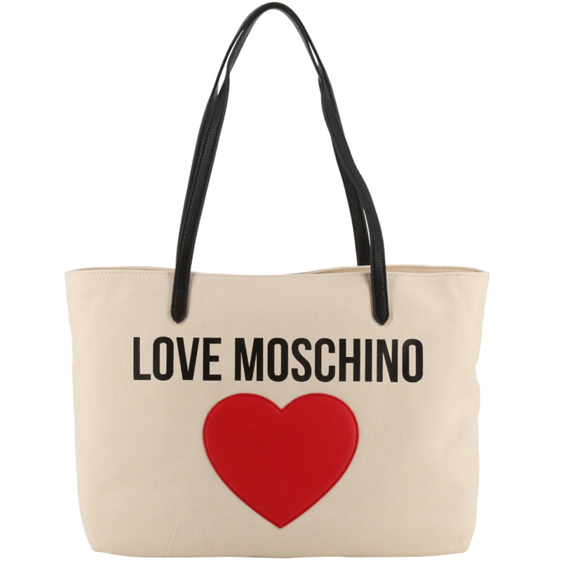Pre Owned Love Moschino Brown Fabric Applique Shoulder Bag