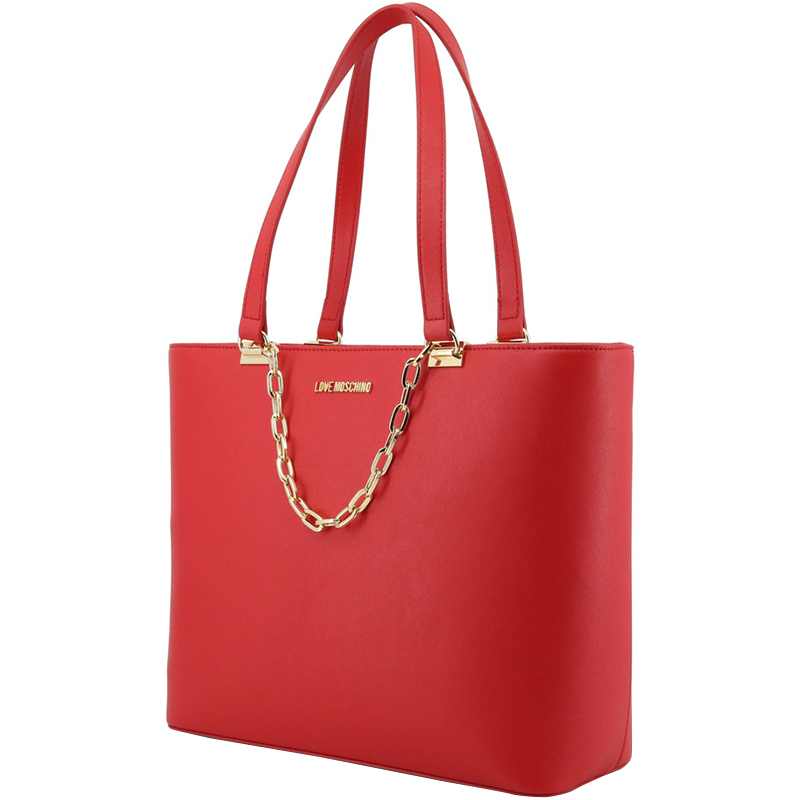 

Love Moschino Red Faux Leather Chain Shoulder Bag