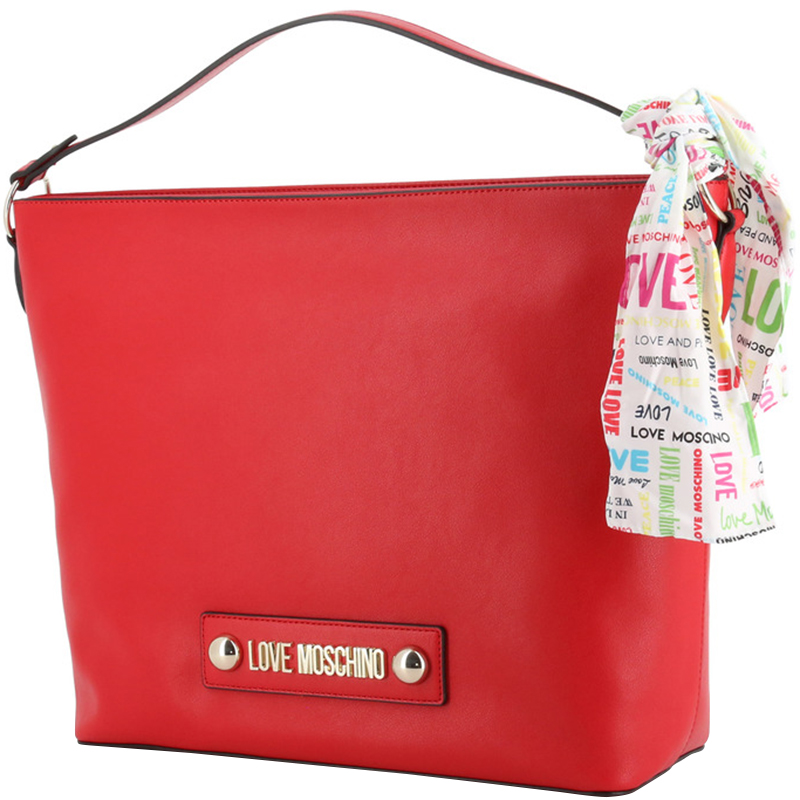 

Love Moschino Red Faux Leather Scarf Shoulder Bag