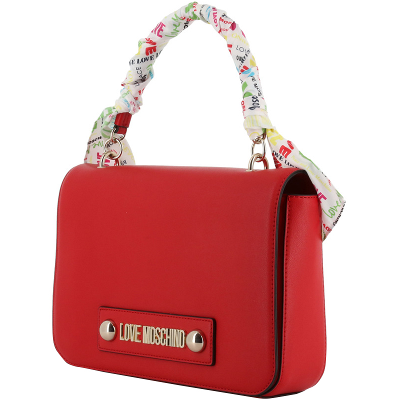 

Love Moschino Red Faux Leather Scarf Shoulder Bag