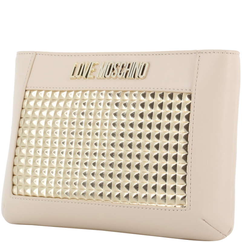 

Love Moschino Beige/Gold Faux Leather Crossbody Bag