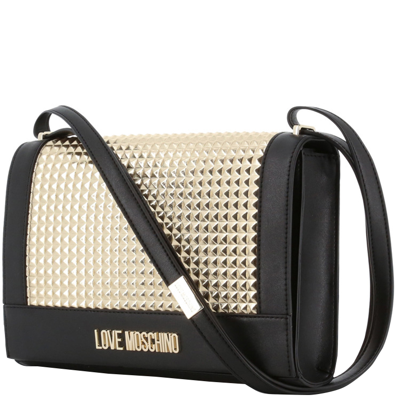 

Love Moschino Black/Gold Faux Leather Shoulder Bag