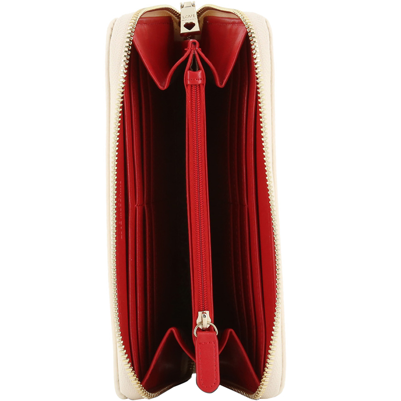 

Love Moschino White Faux Leather Love Zip Around Wallet