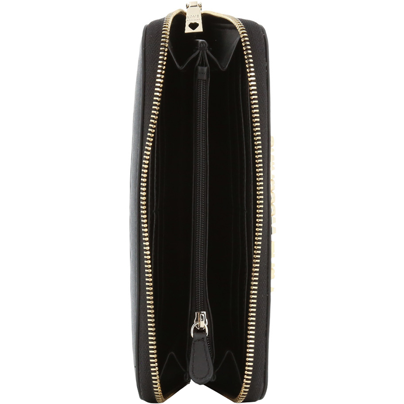 

Love Moschino Black/Silver Faux Leather Zip Around Wallet