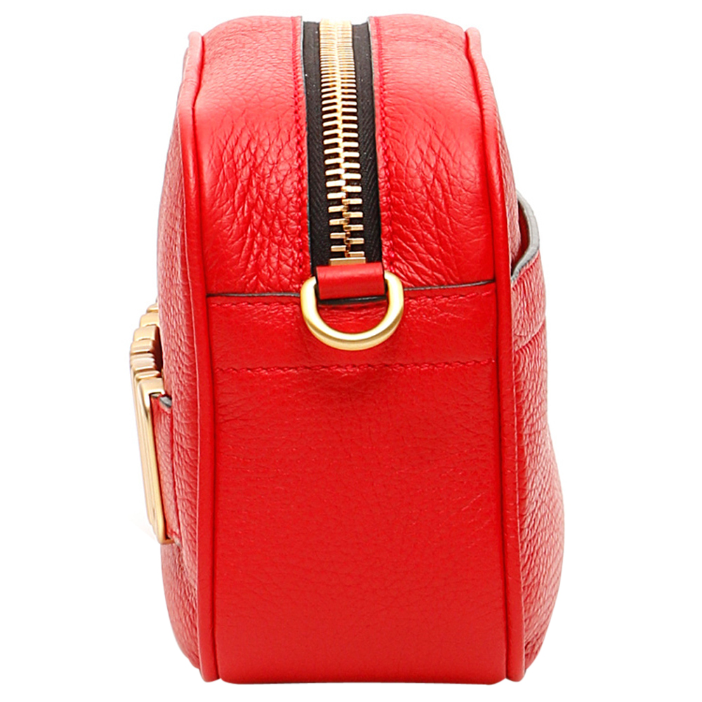 

Moschino Red Leather Logo Camera Bag