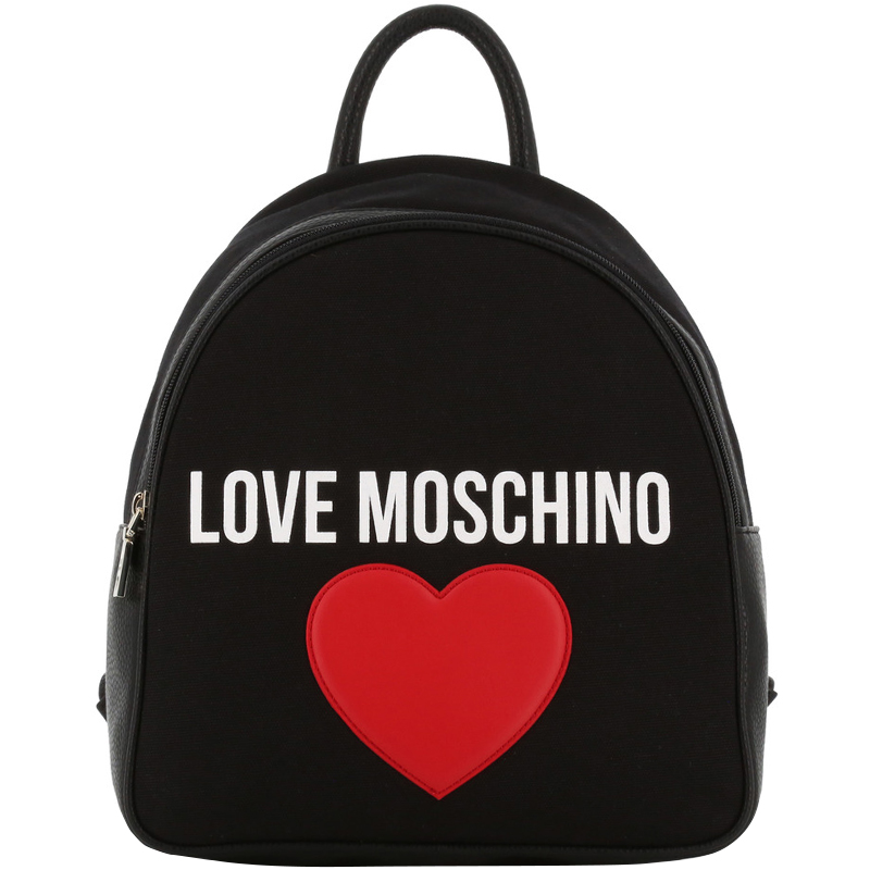 Pre Owned Love Moschino Black Fabric Applique Backpack