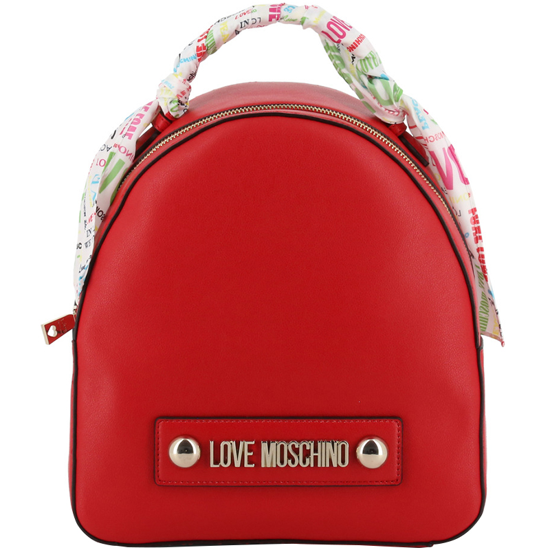 Love Moschino Red Faux Leather Scarf Backpack Moschino | The Luxury Closet