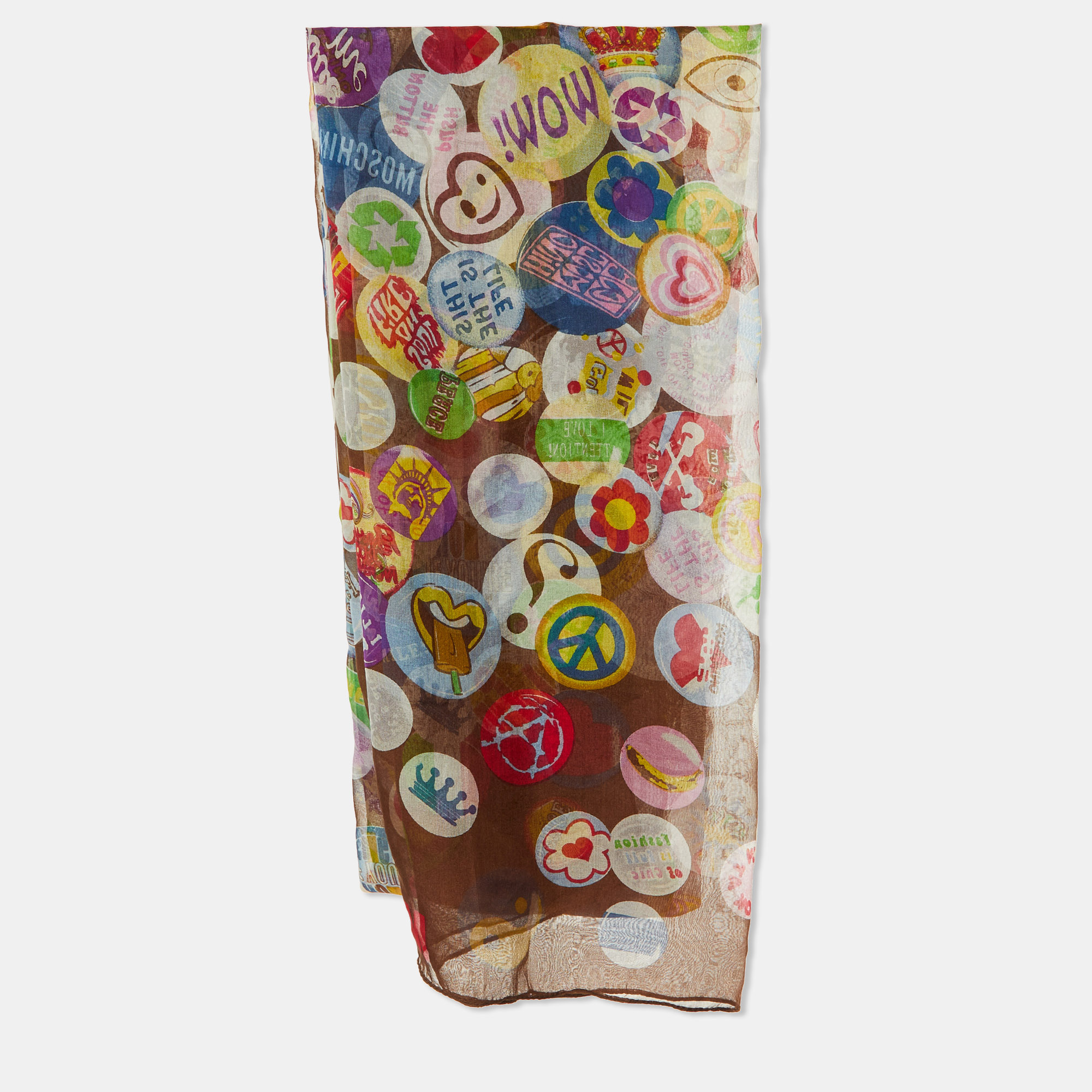 

Moschino Larioseta Multicolor Printed Silk Scarf