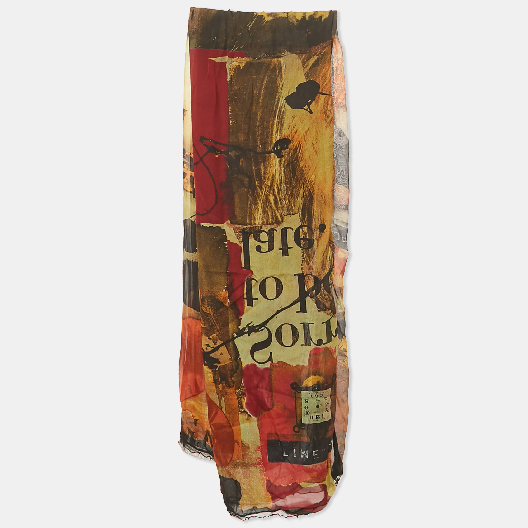 

Moschino Multicolor Print Silk and Nylon Scarf