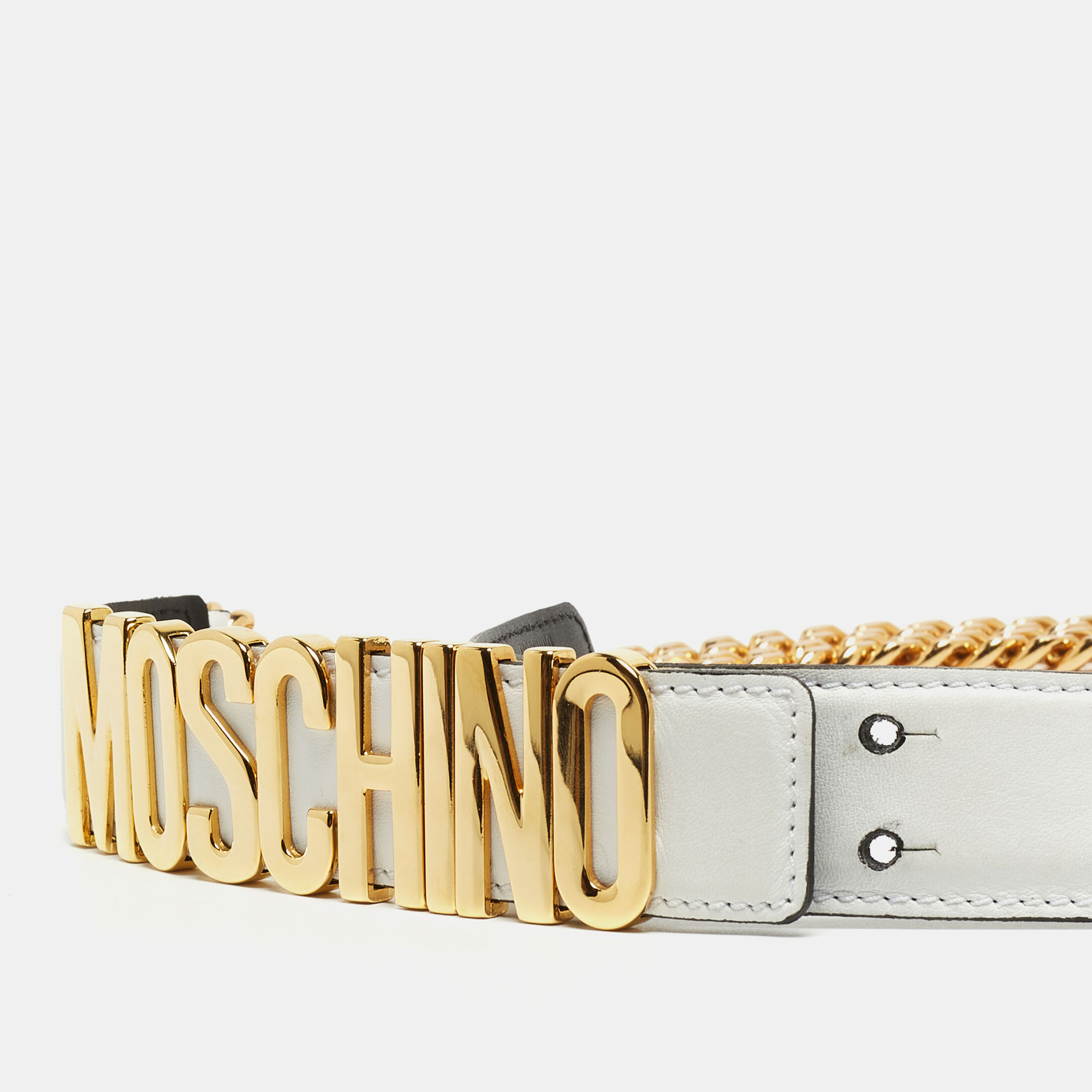 

Moschino White Leather