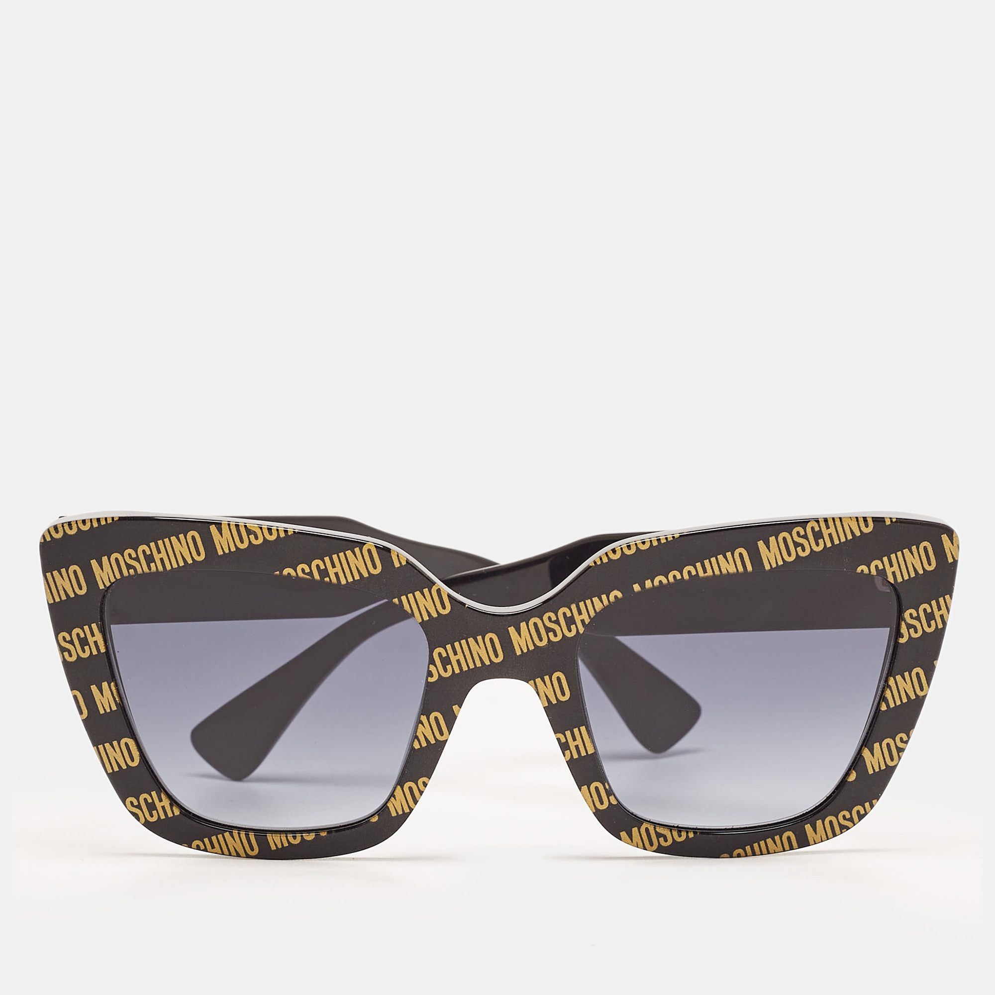 Pre-owned Moschino Black Classic Print Mos148/s Cat Eye Sunglasses