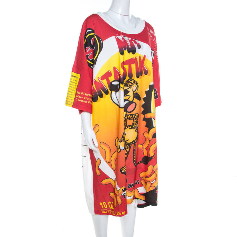 

Moschino Couture Red Cotton Mr. Funtastic T-Shirt Dress