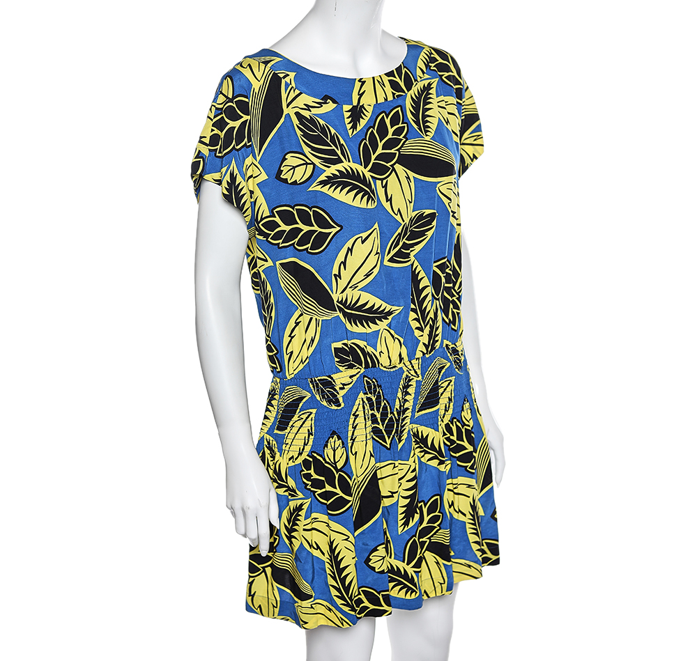 

Boutique Moschino Blue Printed Rayon Tunic Top